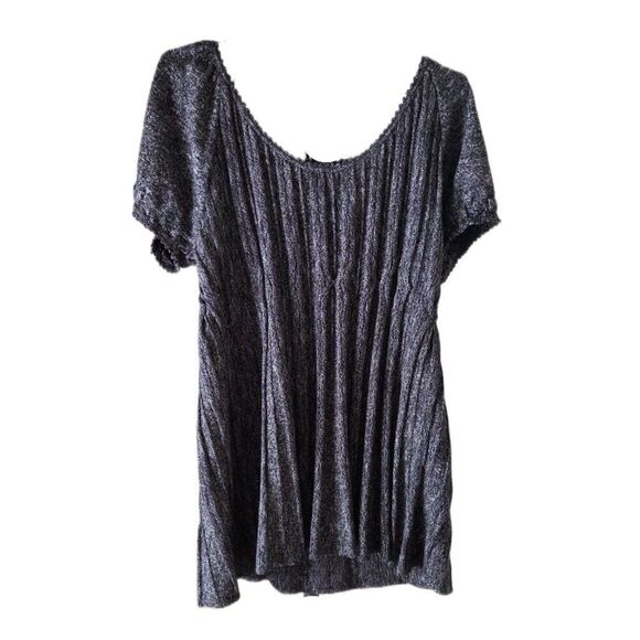 Max Edition Charcoal Gray Short Sleeve Tunic Lightweight Sweater Top - Picture 1 of 3